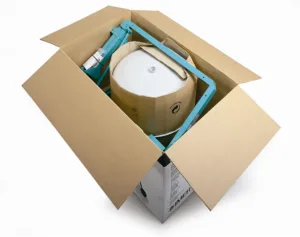 IMER Syntesi 140 betongblandare nedpackad i kartong.