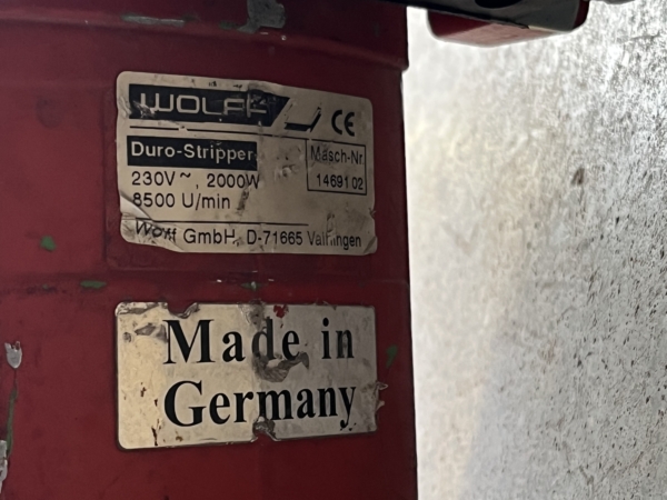 Wolff Duro-Stripper - Maskinskylt