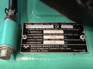 Begagnad markvibrator Mikasa MVH-120GH-VAS #1097 maskinskylt